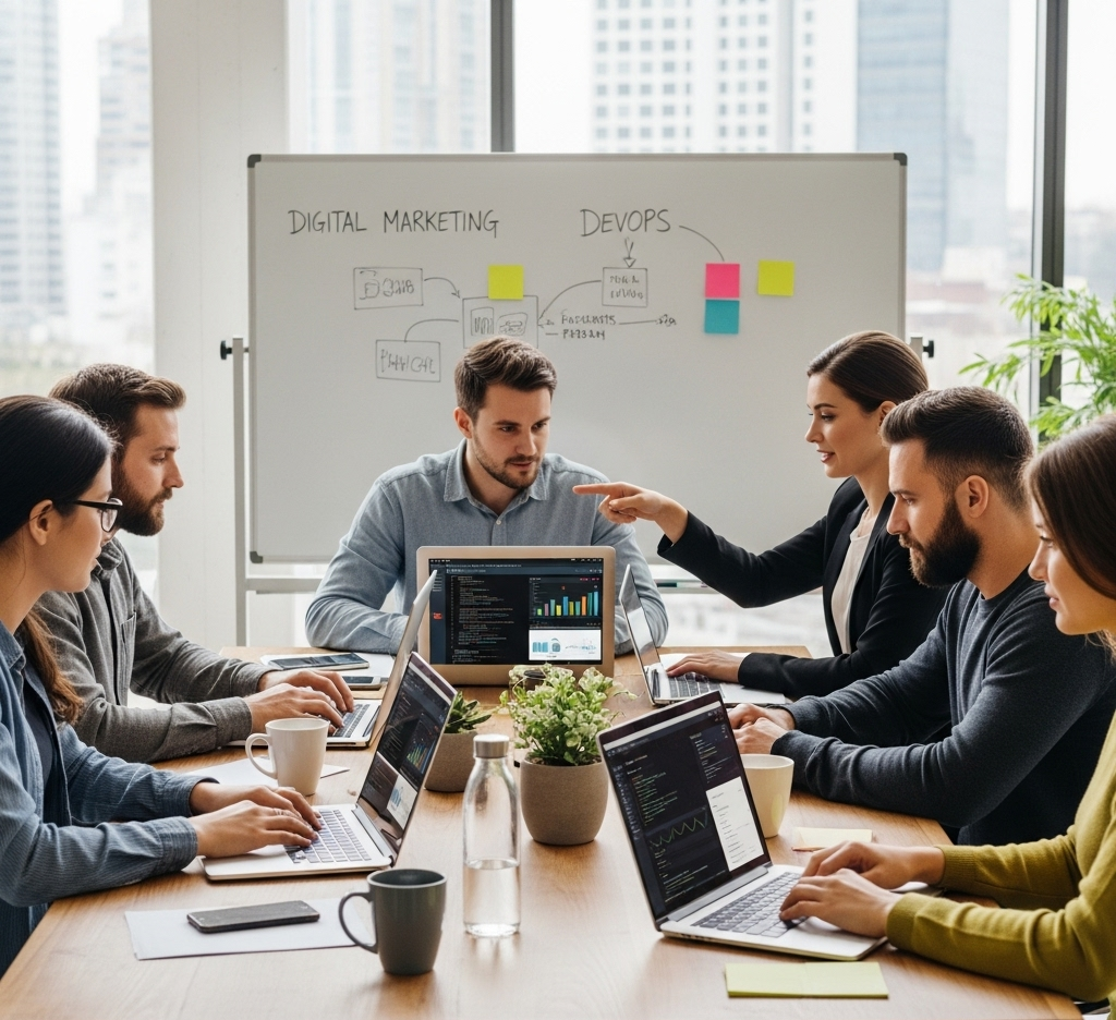 About Logicsmarketing team working together